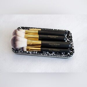 Isaac Mizrahi Black and Gold Makeup Brush Collection